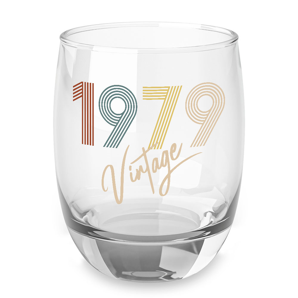 Vintage 1979 Birthday Whiskey Glass Vintage 1979 Birthday Whiskey Glass