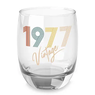 Vintage 1977 Birthday Whiskey Glass