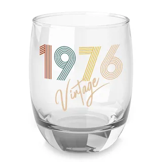 Vintage 1976 Birthday Whiskey Glass