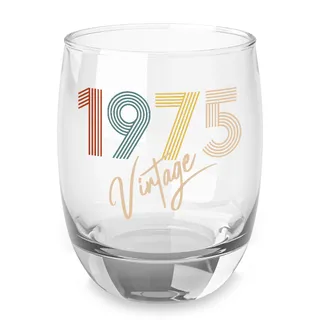 Vintage 1975 Birthday Whiskey Glass