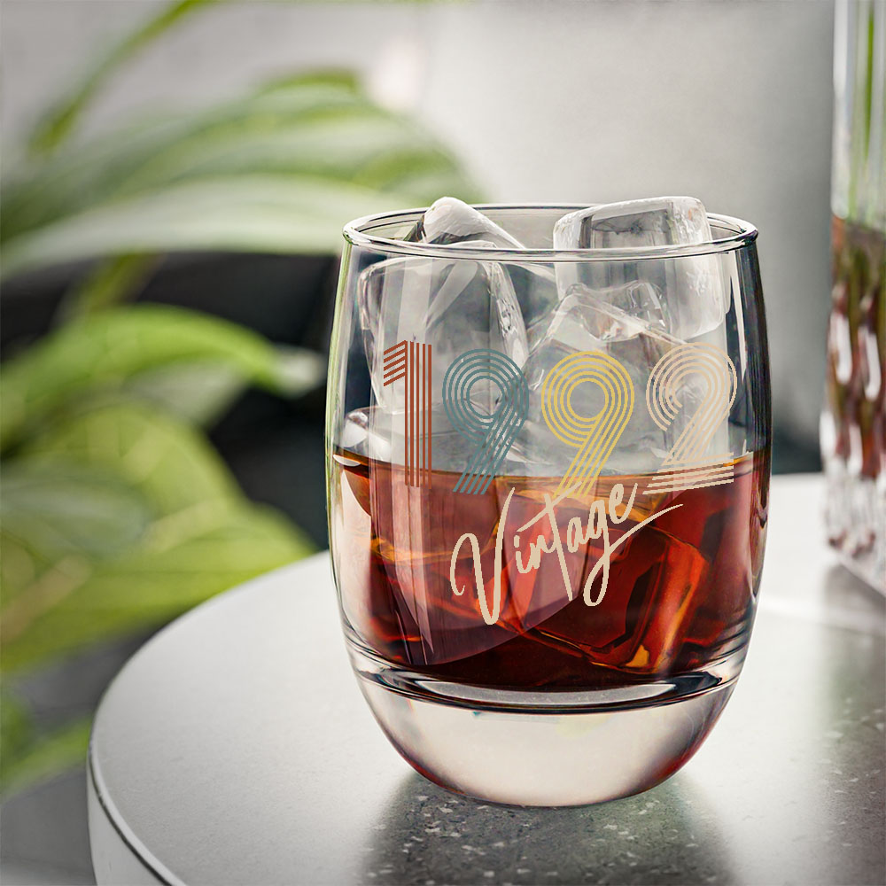 Vintage 1992 Birthday Whiskey Glass