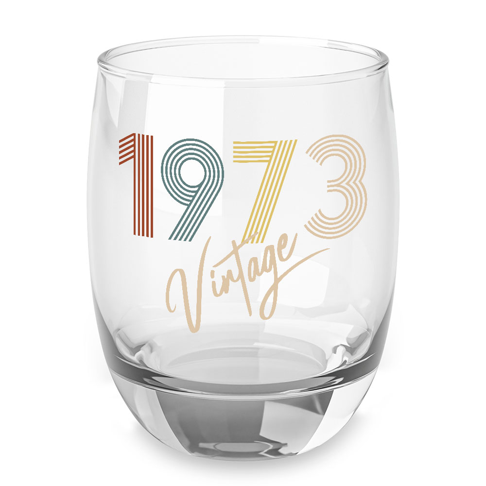 Vintage 1973 Birthday Whiskey Glass