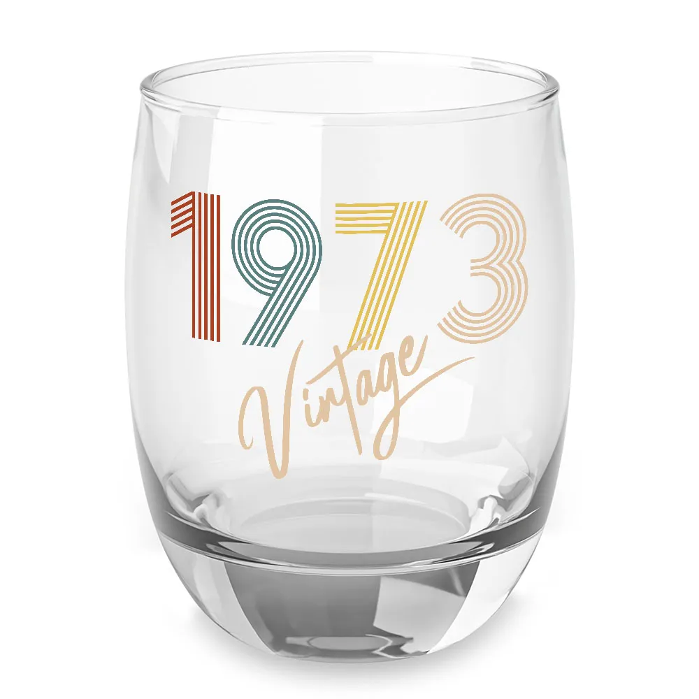 Vintage 1973 Birthday Whiskey Glass