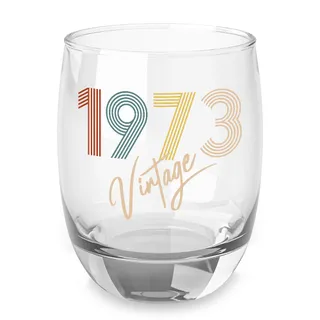 Vintage 1973 Birthday Whiskey Glass