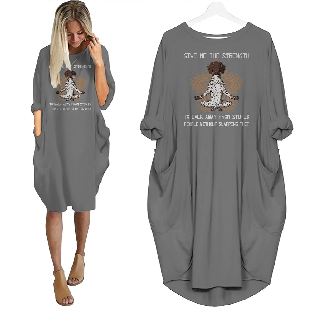 German Shorthaired Pointer Dog Print Pocket Dress Funny Saying German Shorthaired Pointer Dog Print Pocket Dress Funny Saying