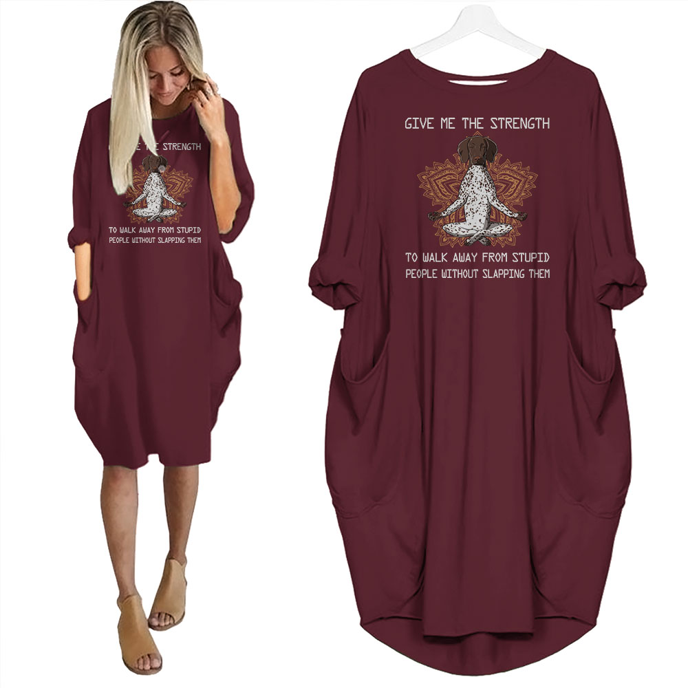 German Shorthaired Pointer Dog Print Pocket Dress Funny Saying German Shorthaired Pointer Dog Print Pocket Dress Funny Saying