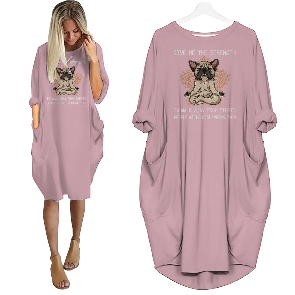 French Bulldog Print Pocket Dress Funny Saying