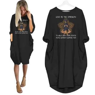 Doberman Pinscher Print Pocket Dress Funny Saying