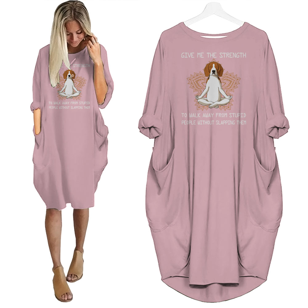 Beagle Dog Print Pocket Dress Funny Saying Beagle Dog Print Pocket Dress Funny Saying