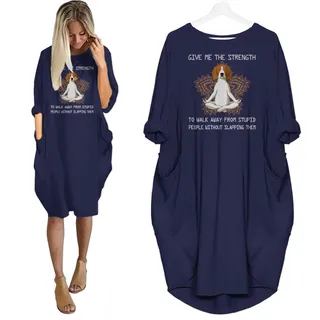 Beagle Dog Print Pocket Dress Funny Saying – alternate