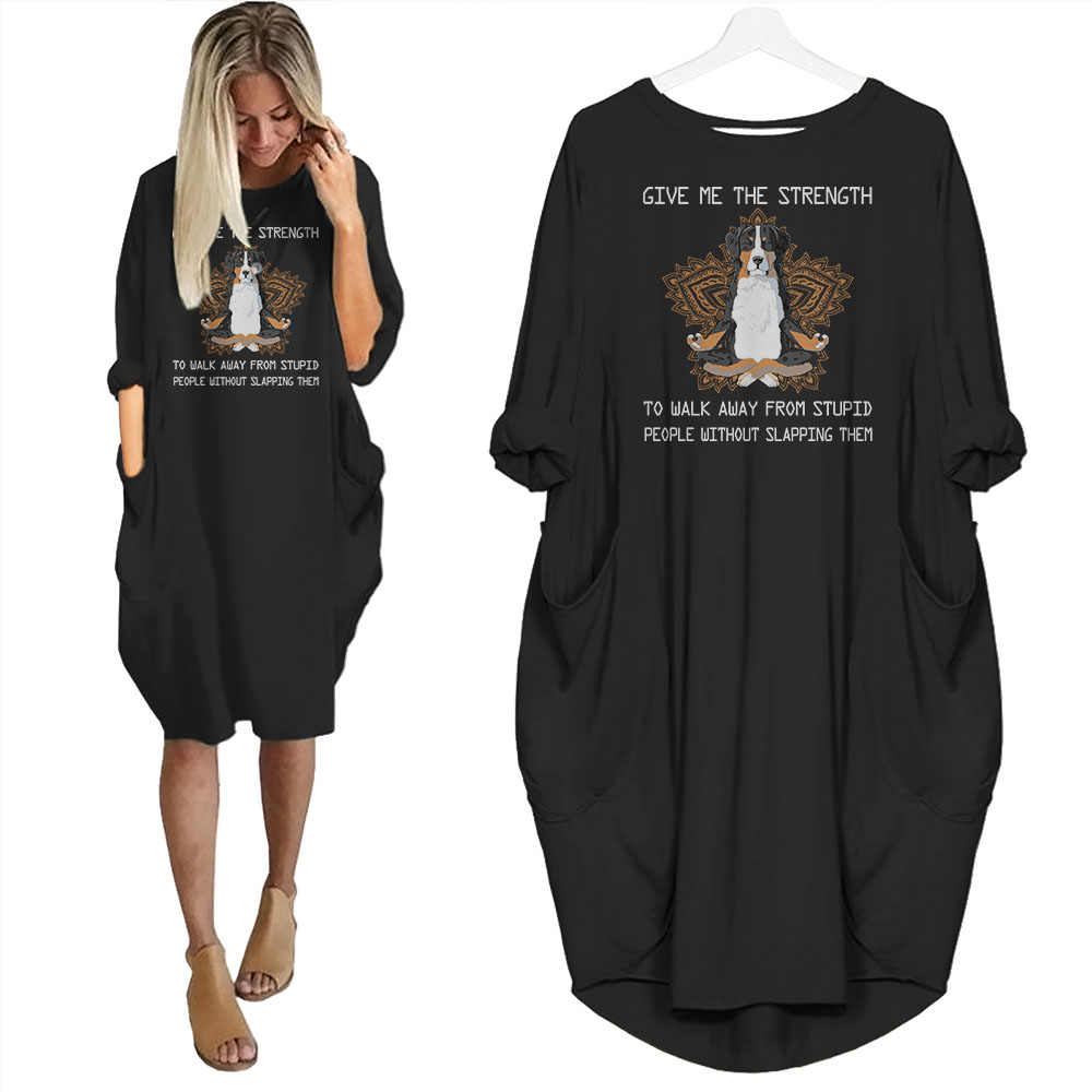 Australian Shepherd Dog Print Pocket Dress Funny Saying