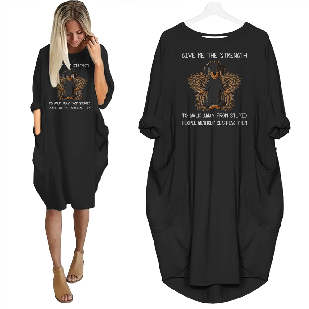 Dachshund Print Pocket Dress Funny Saying