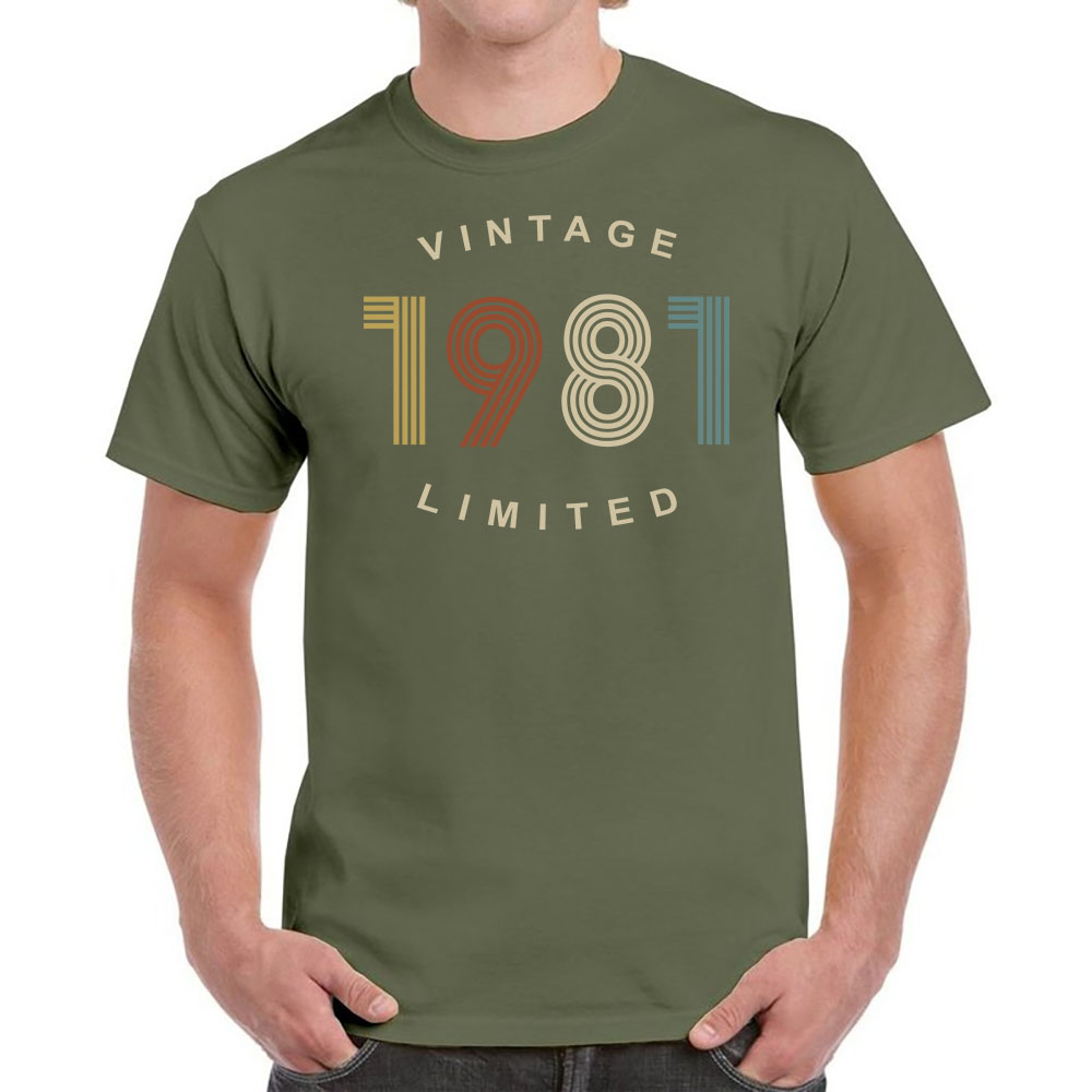 Vintage Limited 1981 Birthday T-Shirt For Men Women Vintage Limited 1981 Birthday T-Shirt For Men Women