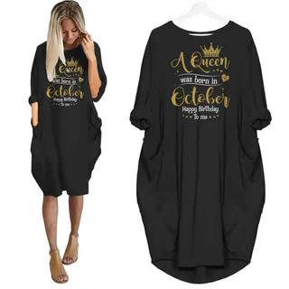 I'm October Queen Birthday Pocket Dress