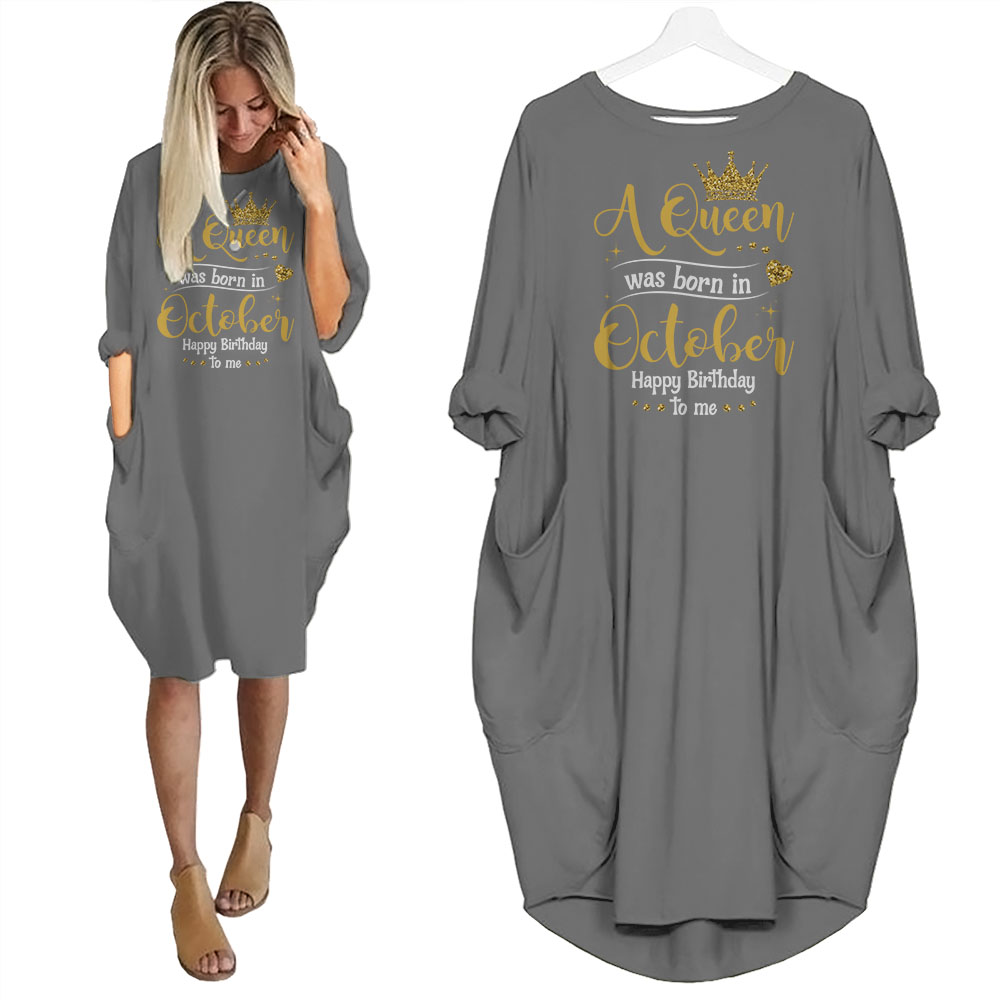 I'm October Queen Birthday Pocket Dress