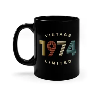 Limited Edition 1974 Birthday Black Coffee Mug