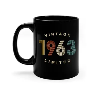 Limited Edition 1963 Birthday Black Coffee Mug