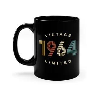 Limited Edition 1964 Birthday Black Coffee Mug