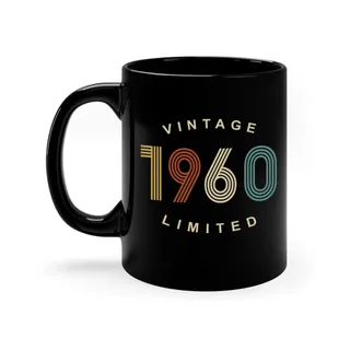 Limited Edition 1960 Birthday Black Coffee Mug