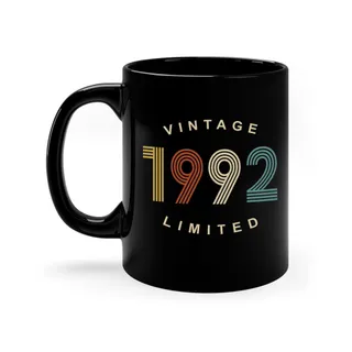 Limited Edition 1992 Birthday Black Coffee Mug