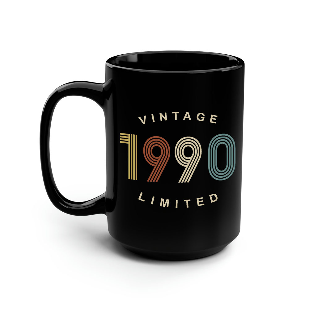 Limited Edition 1990 Birthday Black Coffee Mug Limited Edition 1990 Birthday Black Coffee Mug