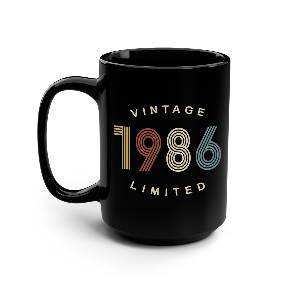 Limited Edition 1986 Birthday Black Coffee Mug Limited Edition 1986 Birthday Black Coffee Mug
