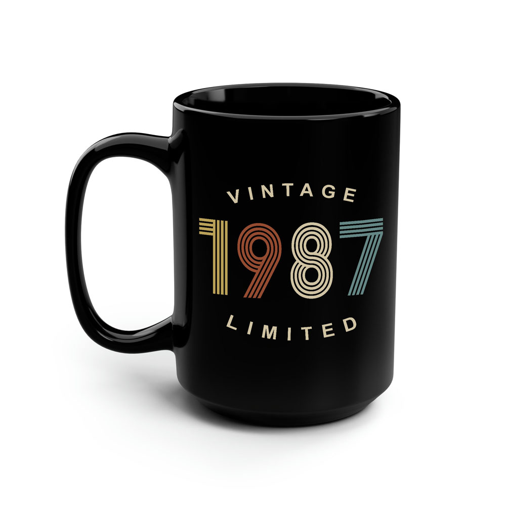 Limited Edition 1987 Birthday Black Coffee Mug Limited Edition 1987 Birthday Black Coffee Mug