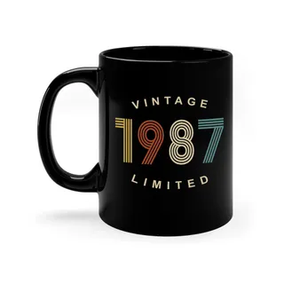 Limited Edition 1987 Birthday Black Coffee Mug