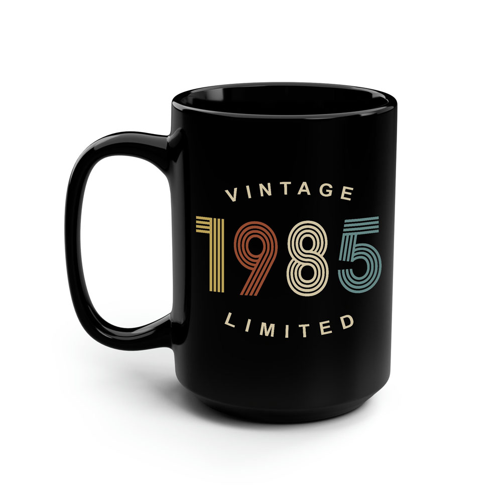 Limited Edition 1985 Birthday Black Coffee Mug Limited Edition 1985 Birthday Black Coffee Mug