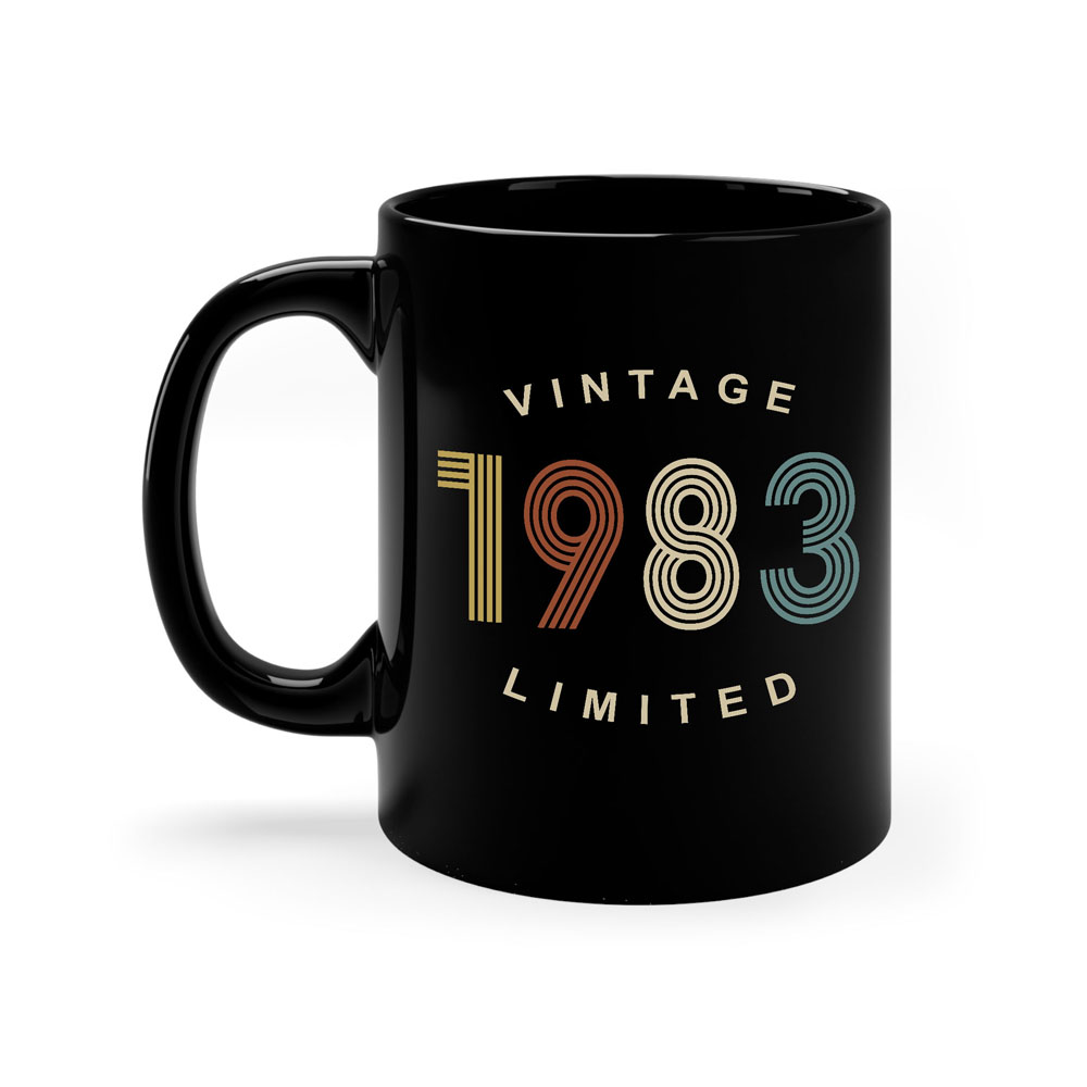 Limited Edition 1983 Birthday Black Coffee Mug Limited Edition 1983 Birthday Black Coffee Mug