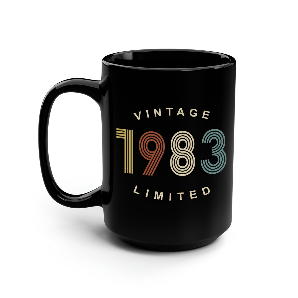 Limited Edition 1983 Birthday Black Coffee Mug Limited Edition 1983 Birthday Black Coffee Mug