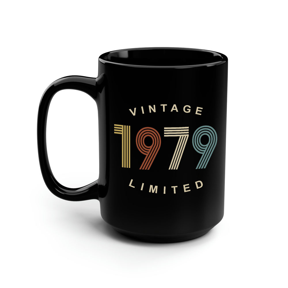 Limited Edition 1979 Birthday Black Coffee Mug Limited Edition 1979 Birthday Black Coffee Mug