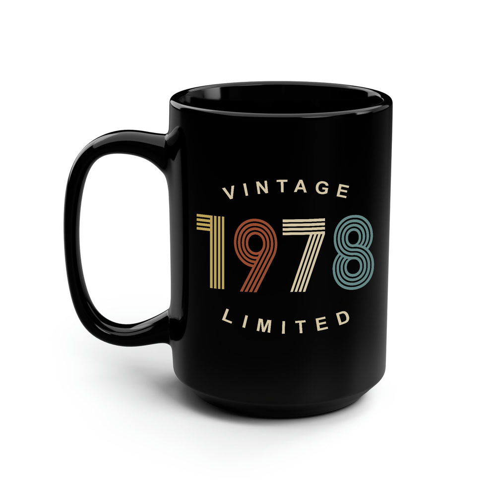 Limited Edition 1978 Birthday Black Coffee Mug Limited Edition 1978 Birthday Black Coffee Mug