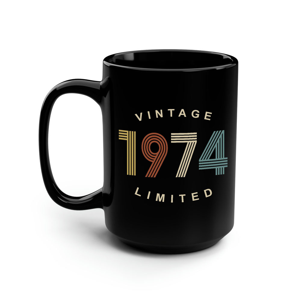 Limited Edition 1974 Birthday Black Coffee Mug Limited Edition 1974 Birthday Black Coffee Mug