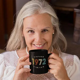 Limited Edition 1972 Birthday Black Coffee Mug – alternate