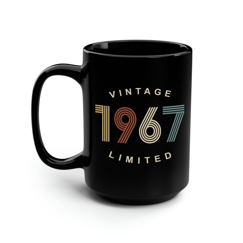 Limited Edition 1967 Birthday Black Coffee Mug