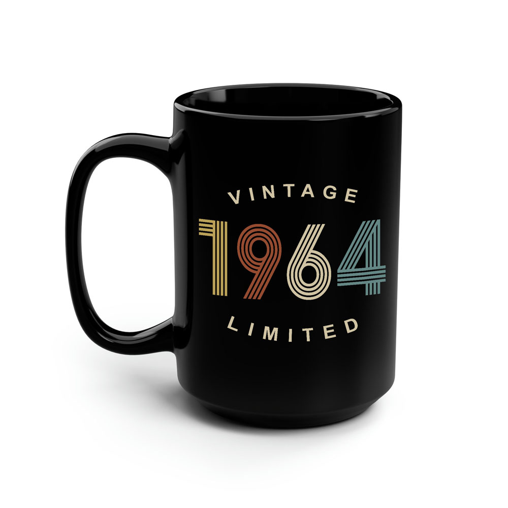 Limited Edition 1964 Birthday Black Coffee Mug