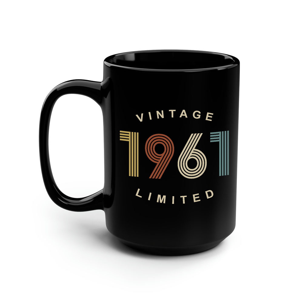 Limited Edition 1961 Birthday Black Coffee Mug