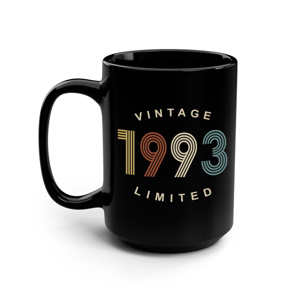 Limited Edition 1993 Birthday Black Coffee Mug