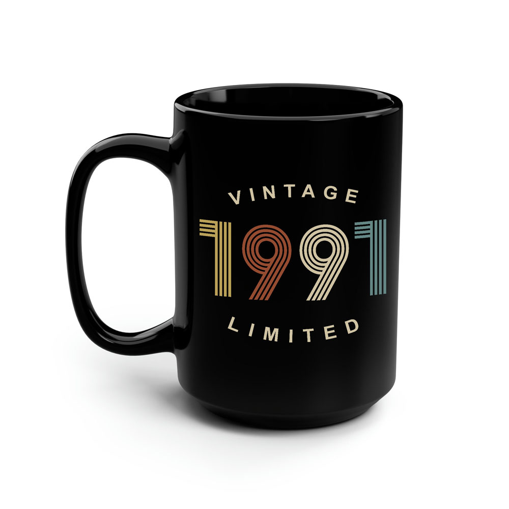 Limited Edition 1991 Birthday Black Coffee Mug