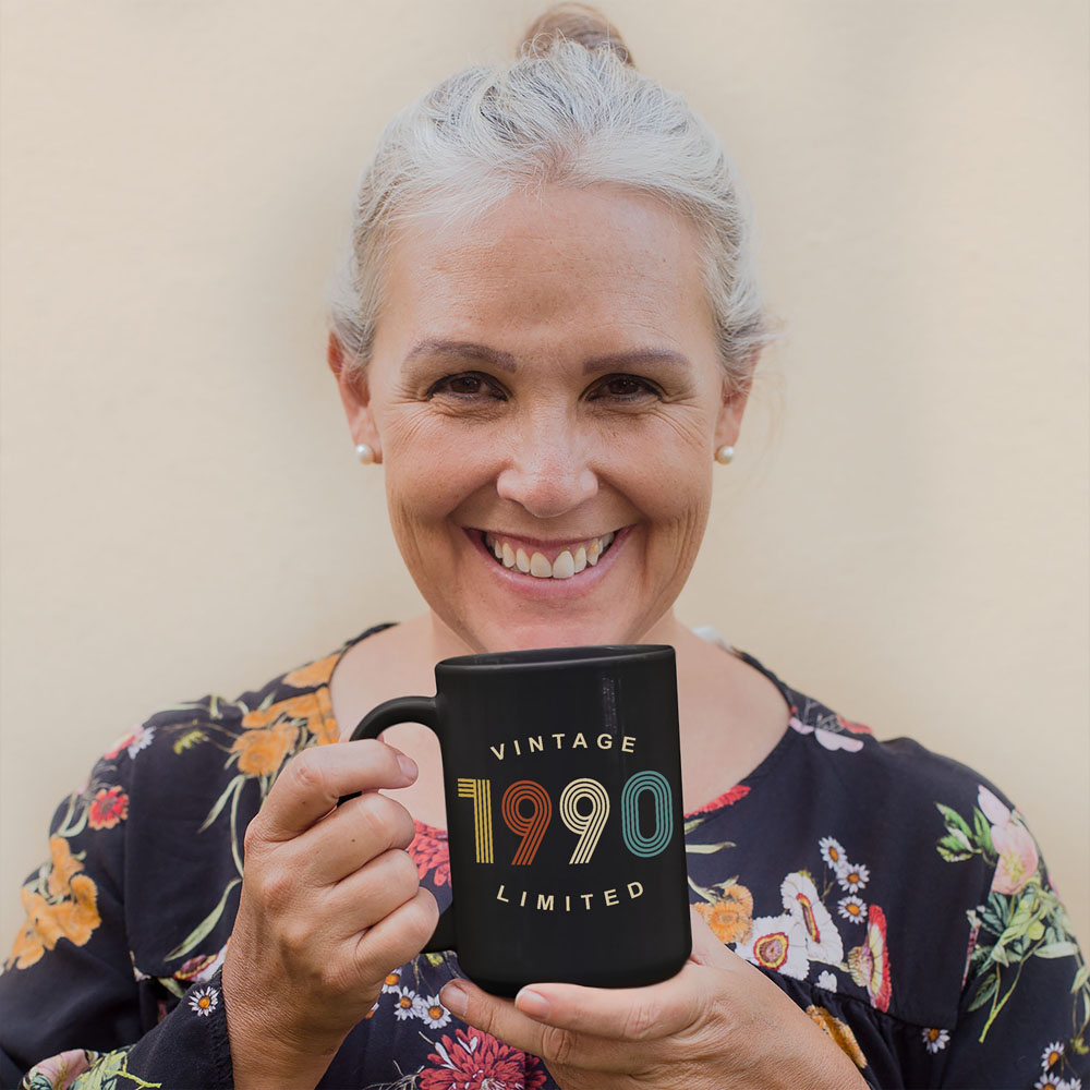 Limited Edition 1990 Birthday Black Coffee Mug Limited Edition 1990 Birthday Black Coffee Mug
