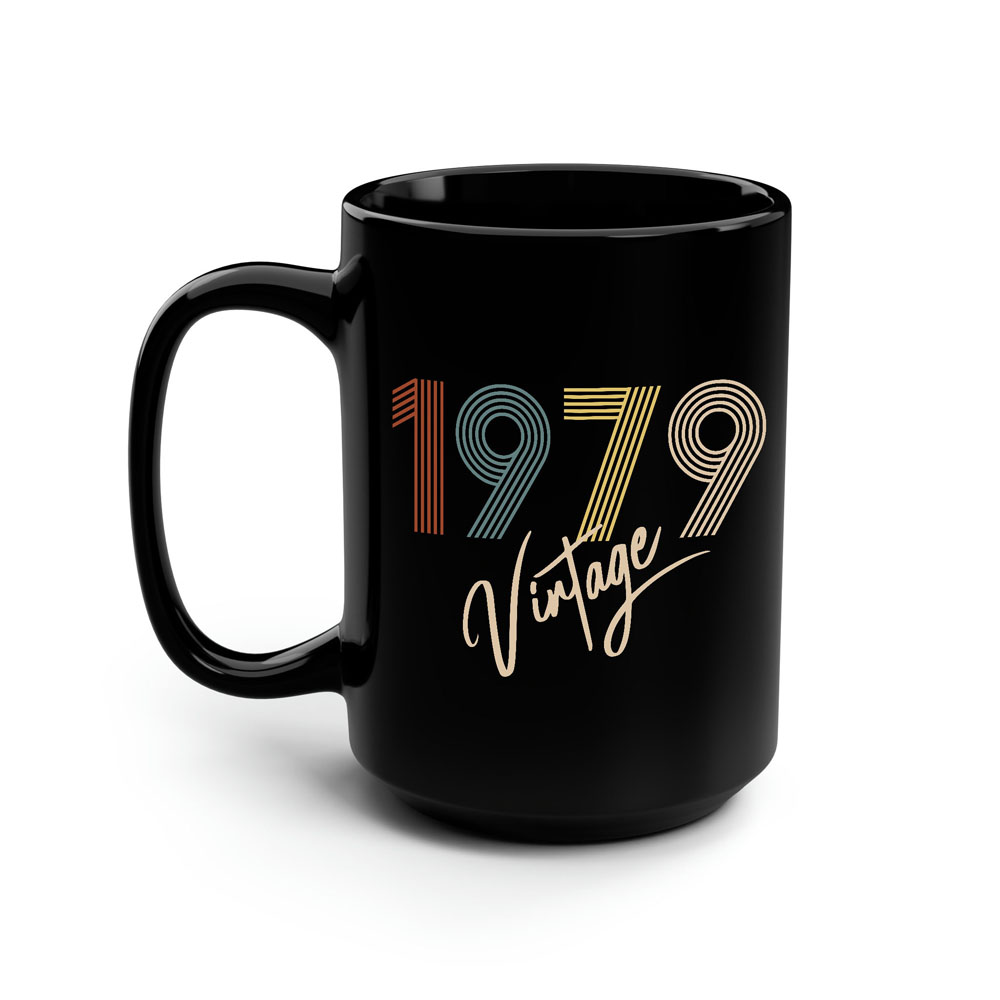 Limited Vintage 1979 Birthday Black Coffee Mug