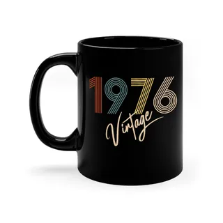 Limited Vintage 1976 Birthday Black Coffee Mug