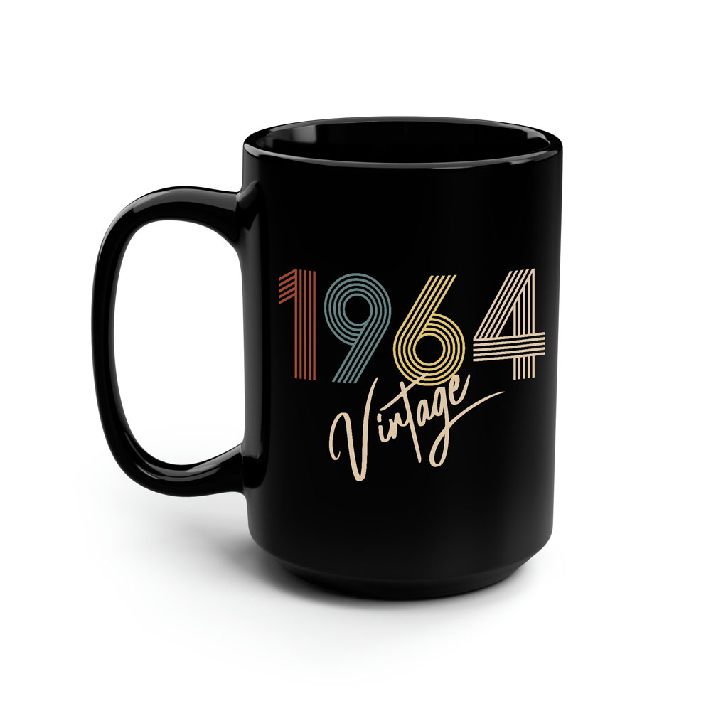Limited Vintage 1964 Birthday Black Coffee Mug Limited Vintage 1964 Birthday Black Coffee Mug