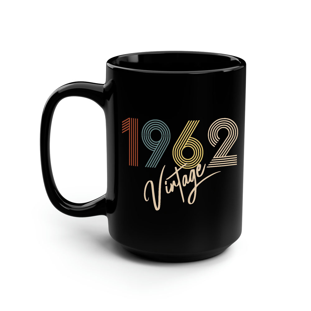 Limited Vintage 1962 Birthday Black Coffee Mug Limited Vintage 1962 Birthday Black Coffee Mug