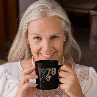 Limited Vintage 1978 Birthday Black Coffee Mug – alternate