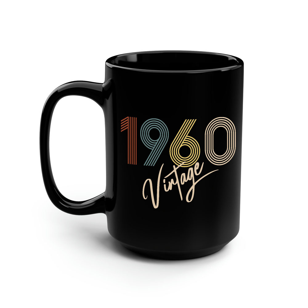 Limited Vintage 1960 Birthday Black Coffee Mug Limited Vintage 1960 Birthday Black Coffee Mug