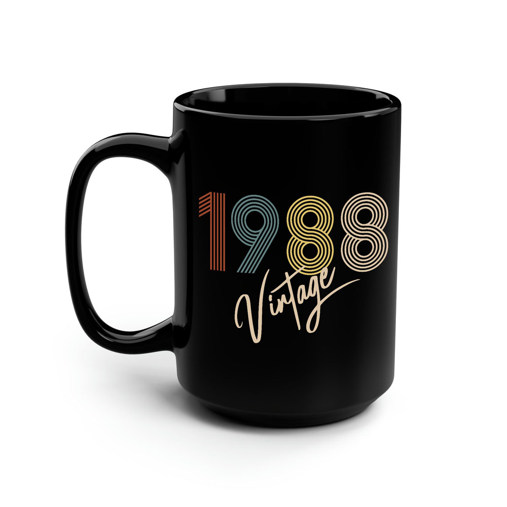 Limited Vintage 1988 Birthday Black Coffee Mug Limited Vintage 1988 Birthday Black Coffee Mug