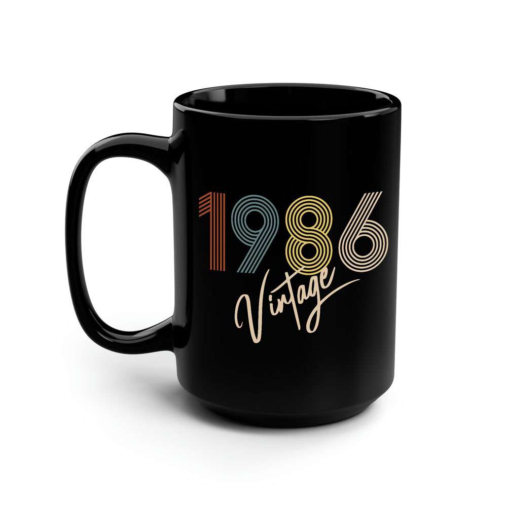 Limited Vintage 1986 Birthday Black Coffee Mug Limited Vintage 1986 Birthday Black Coffee Mug