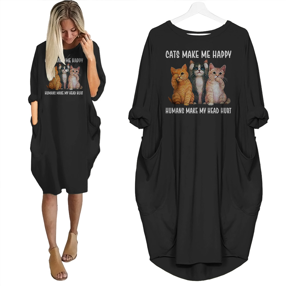 Cats Make Me Happy Nightgown For Women